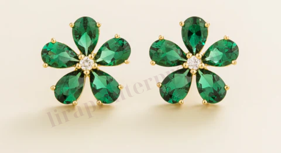 Custom Emerald Gemstone Earrings 