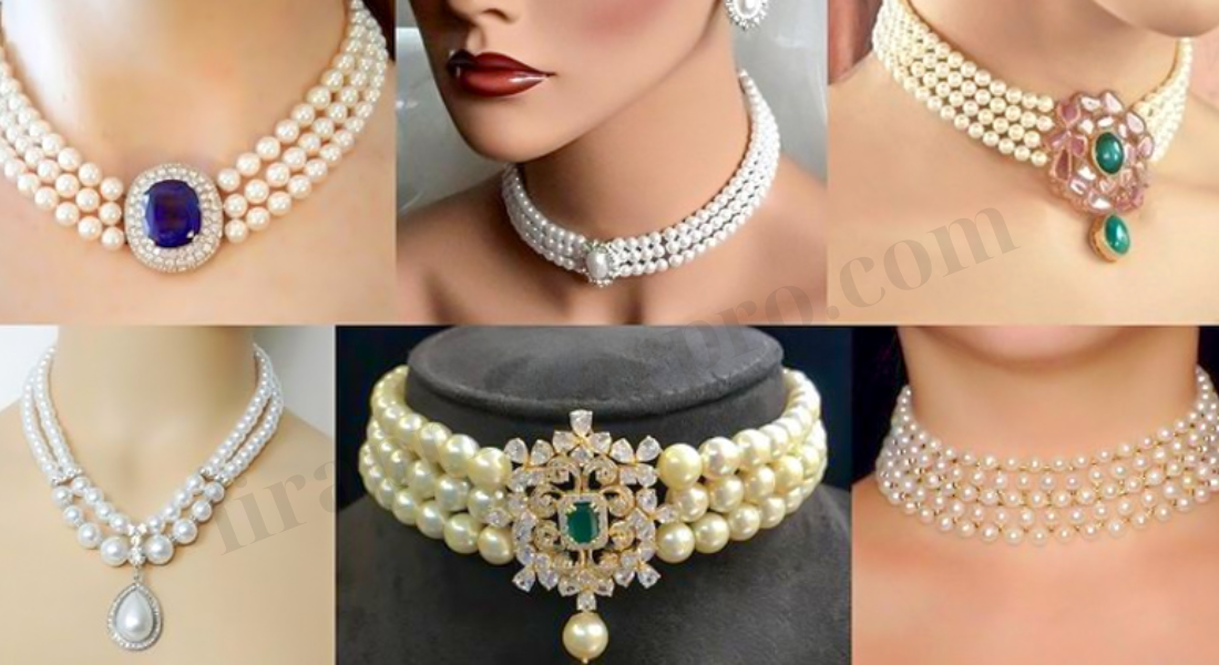 Pearl Choker with Diamonds