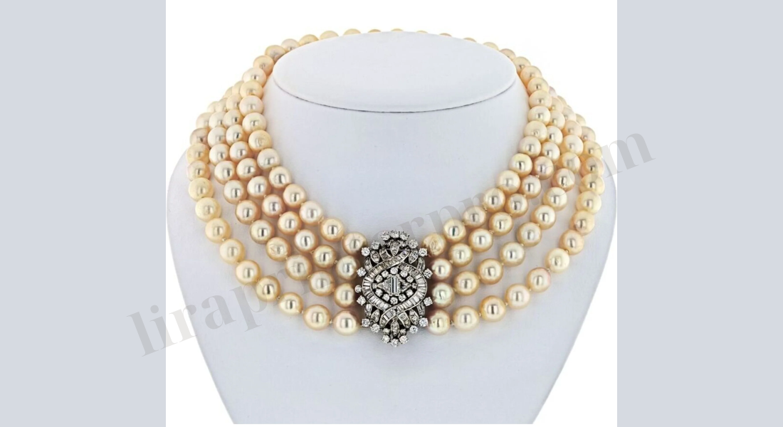 Pearl Choker with Diamonds 